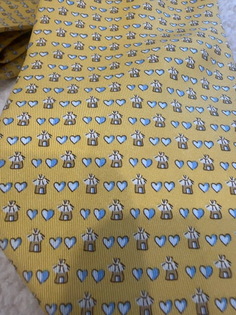 Ferragamo Silk Tie featuring hearts