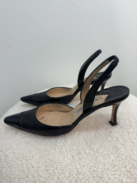 Manolo Blahnik Sling back patent leather