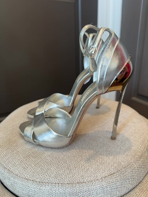Casadei Silver Metallic Heels