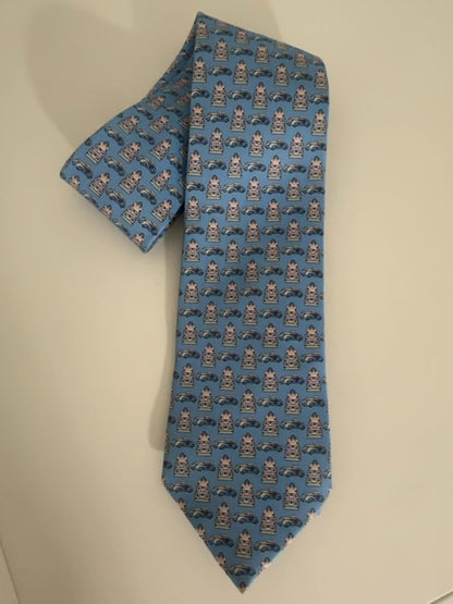 Louis Vuitton Silk Tie with Classic Cars
