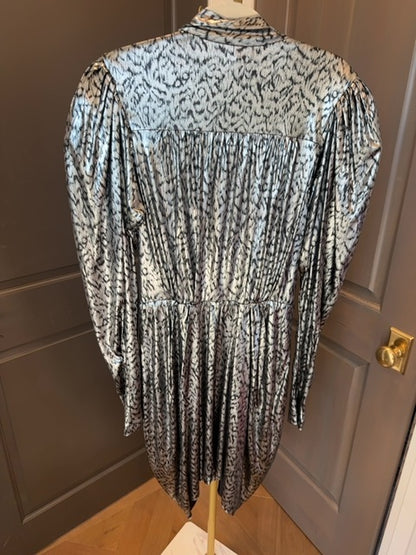 Isabel Marant Tie-Detailed Animal-Print Lamé Mini Dress