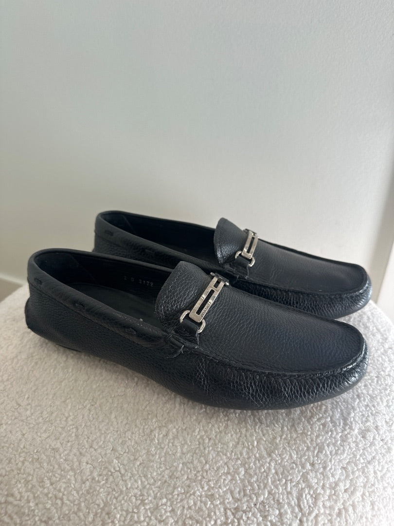 Prada Leather loafers with silver buckle