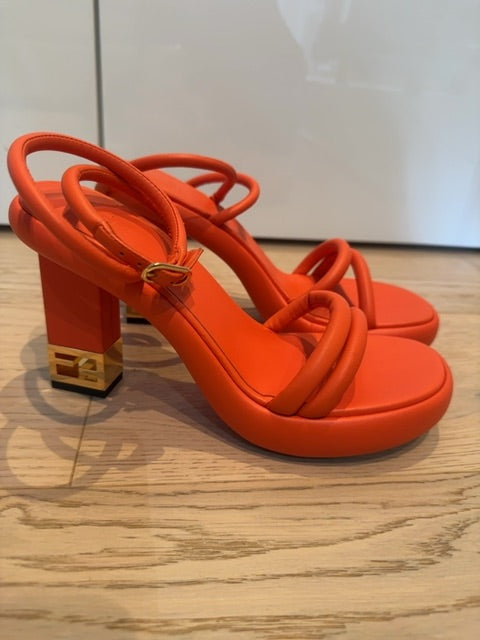 Fendi Baguette FF leather strappy sandals