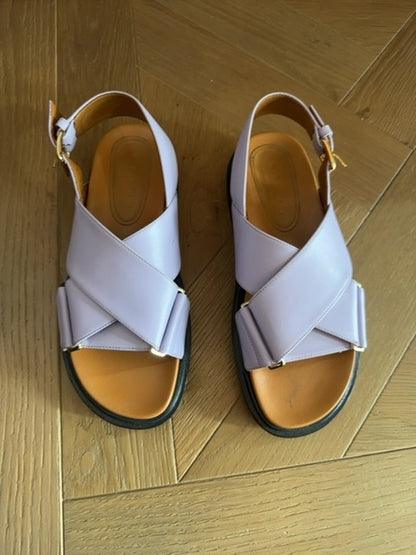Marni Fussbett leather slingback sandals.