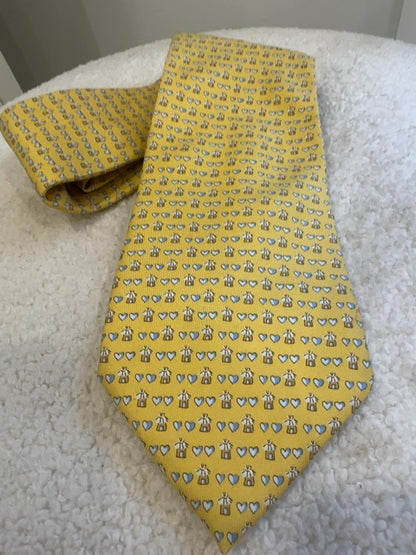 Ferragamo Silk Tie featuring hearts