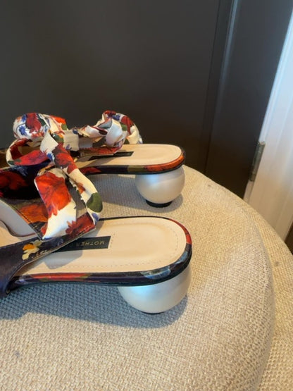 Mother of Pearl London Floral Tie Slingbacks