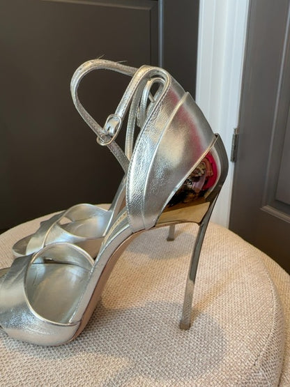 Casadei Silver Metallic Heels