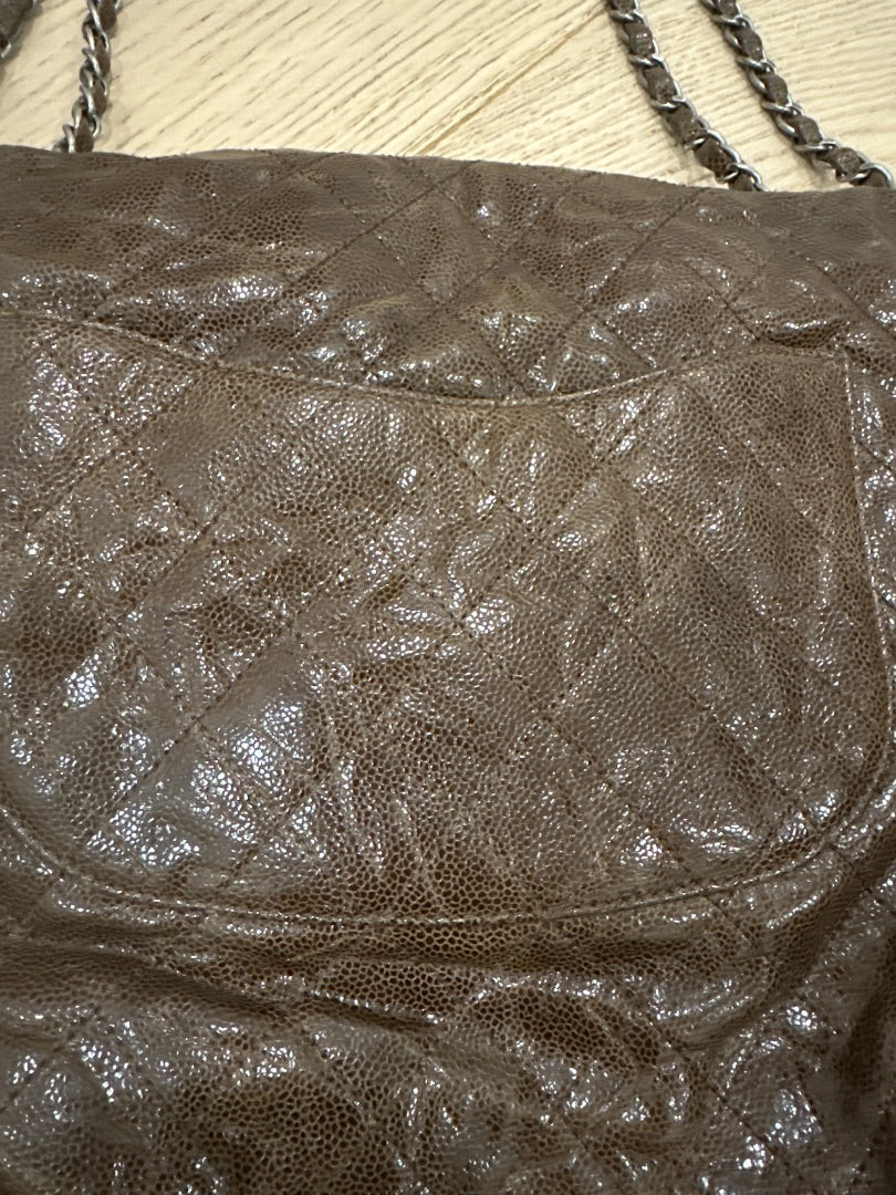 Chanel Glazed caviar leather Chanel Elastic Flap Bag