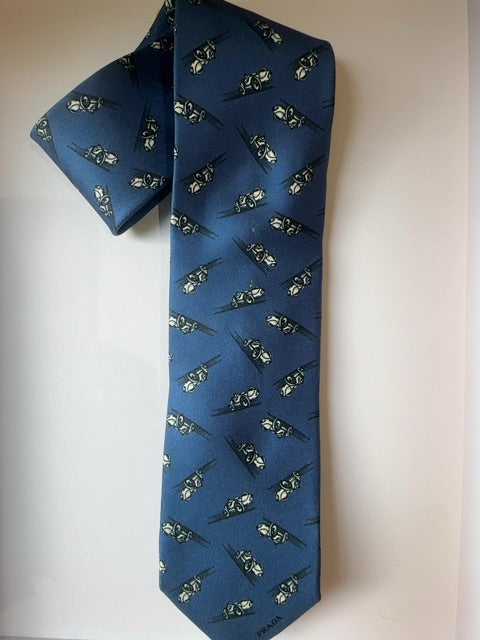 Prada Silk Tie with Race Cars