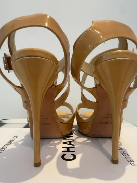Jimmy Choo Strappy Patent Leather Platform Heels
