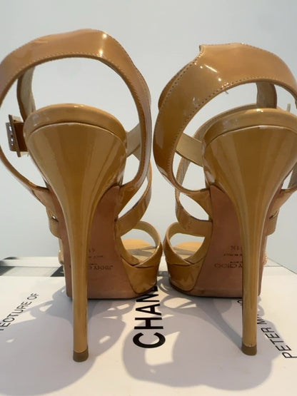 Jimmy Choo Strappy Patent Leather Platform Heels