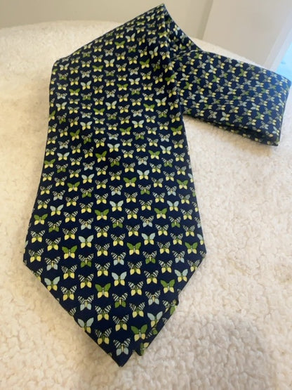 Ferragamo Silk Tie with butterflies