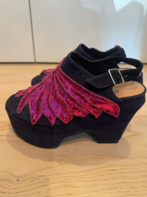 Dries Van Noten Suede platform heels