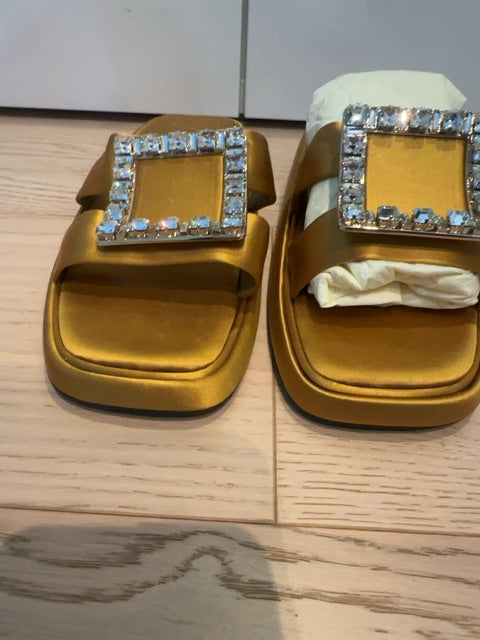 Roger Vivier Satin slides with rhinestone