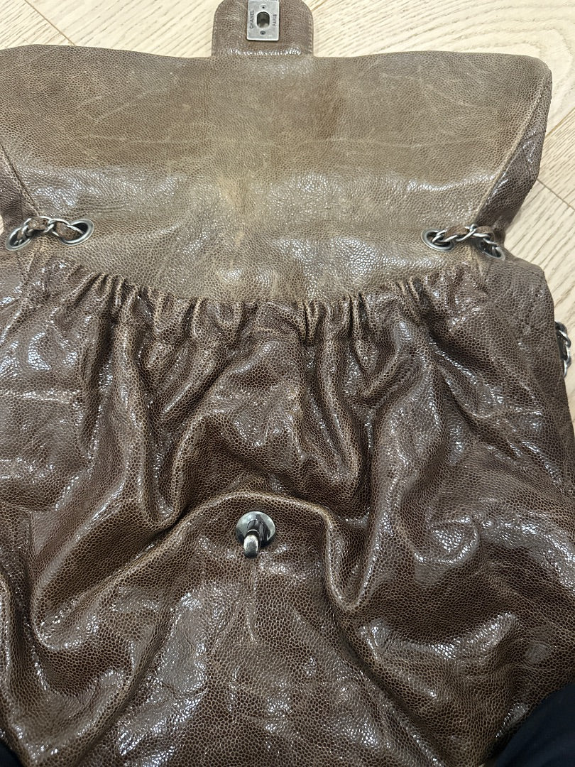 Chanel Glazed caviar leather Chanel Elastic Flap Bag