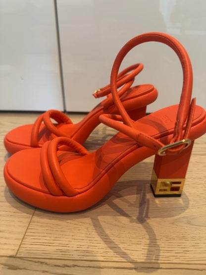 Fendi Baguette FF leather strappy sandals