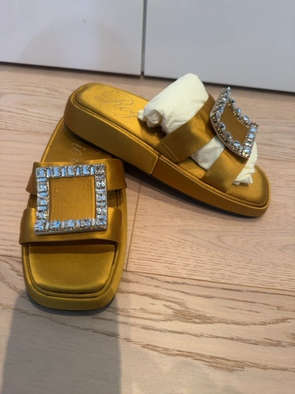 Roger Vivier Satin slides with rhinestone