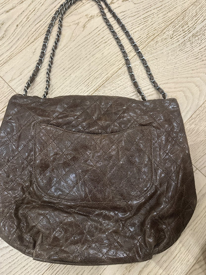 Chanel Glazed caviar leather Chanel Elastic Flap Bag