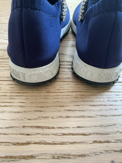 Jimmy Choo Verona knit sneakers featuring crystal embellishments