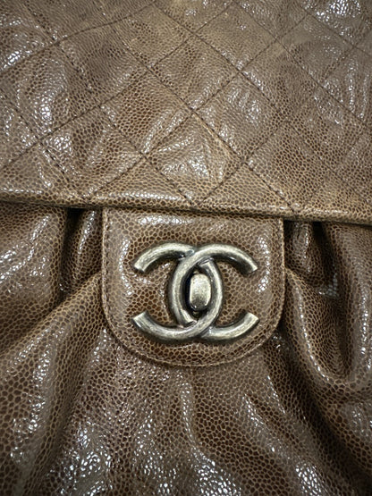 Chanel Glazed caviar leather Chanel Elastic Flap Bag