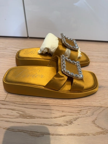 Roger Vivier Satin slides with rhinestone