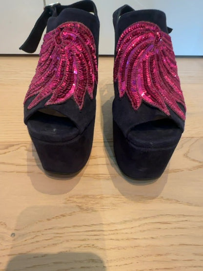 Dries Van Noten Suede platform heels