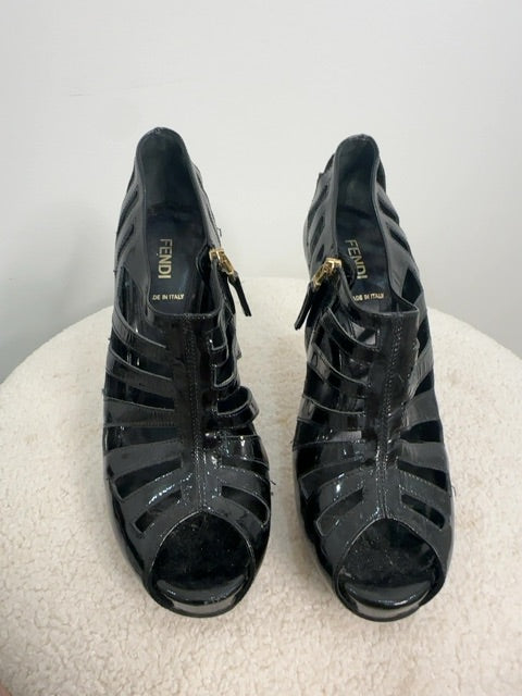Fendi Patent Cage Heels