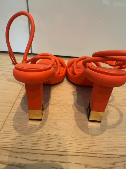 Fendi Baguette FF leather strappy sandals