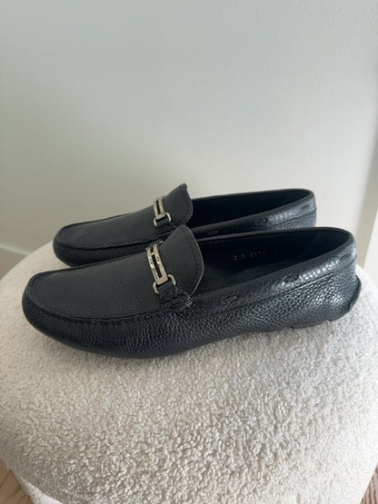 Prada Leather loafers with silver buckle